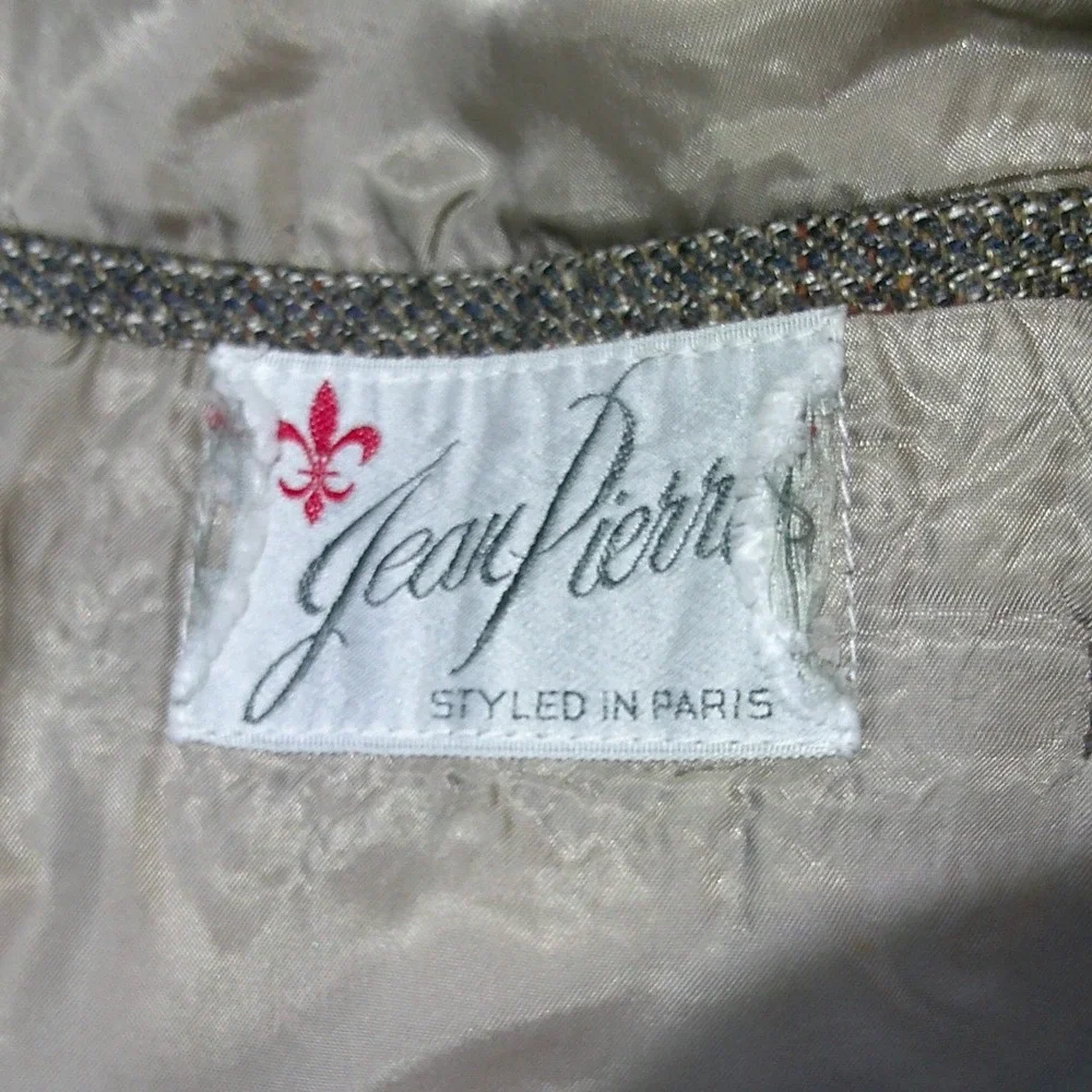 VTG Cooleys Fine Clothing Jean Pierre Styled in Paris Mens‎ Blazer Tweed Brown L